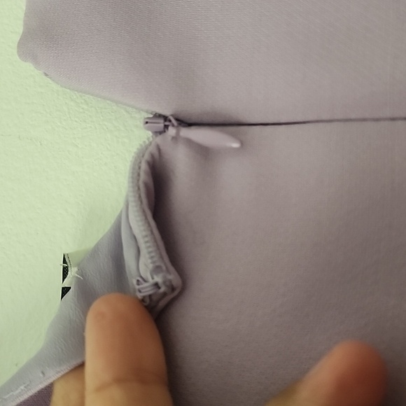 Roland Mouret Elegant Wool and Silk Lavender Sleeveless Sheath Midi Dress Sz 10 - Picture 15 of 16